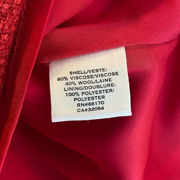 Moulinette Soeurs Anthropologie Red Wool Blend Tweed Pencil Skirt Women's 2 - Picture 6 of 6